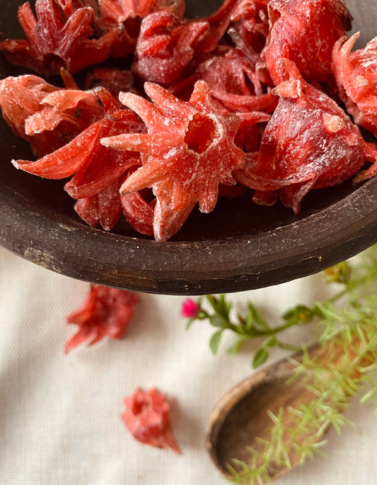 Flor de Hibiscus confitada (Flor de Jamaica Confitada) 100 g